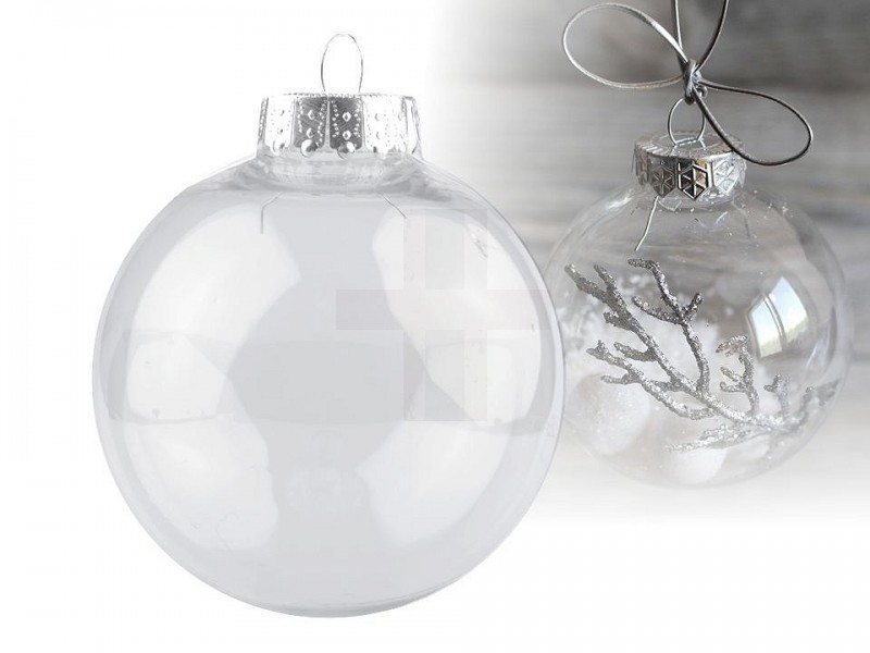 Weihnachtskugel transparent - 2 St. Styropor, Plastik