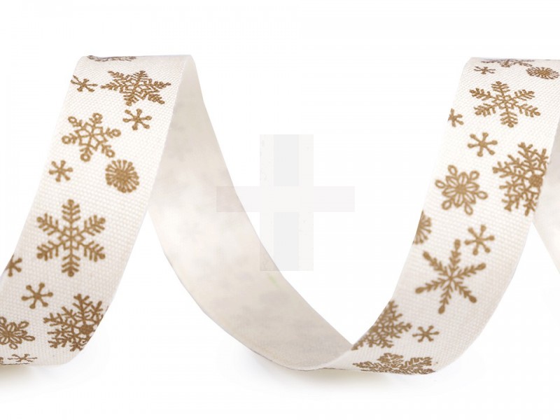Baumwollband Schneeflocken - 13,5 Meter Geschenke einpacken