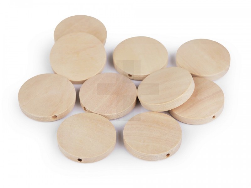      Holzperlen eben natur - 10 St./Packung