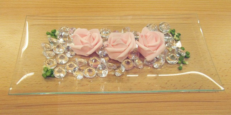 Dekoration Rose - 10 St./Packung Blumen, Federn