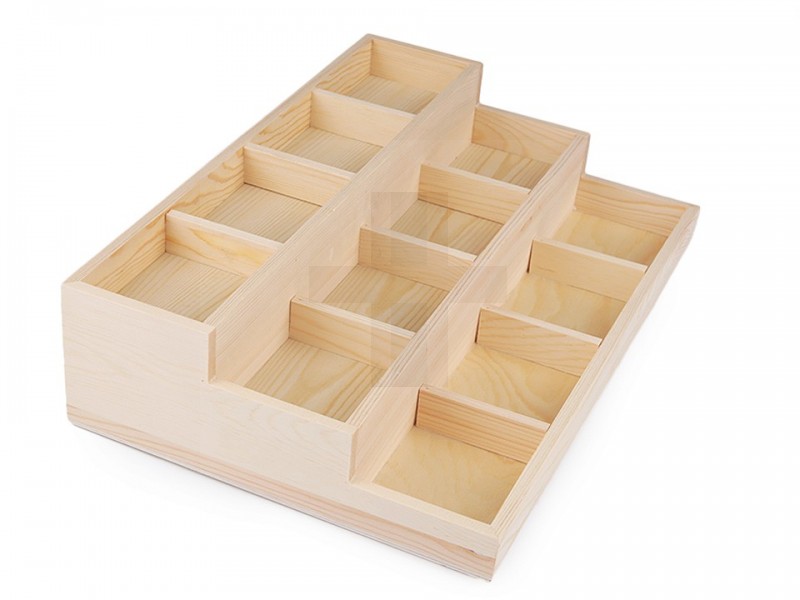 Holztablett/Organizer 3-stufig