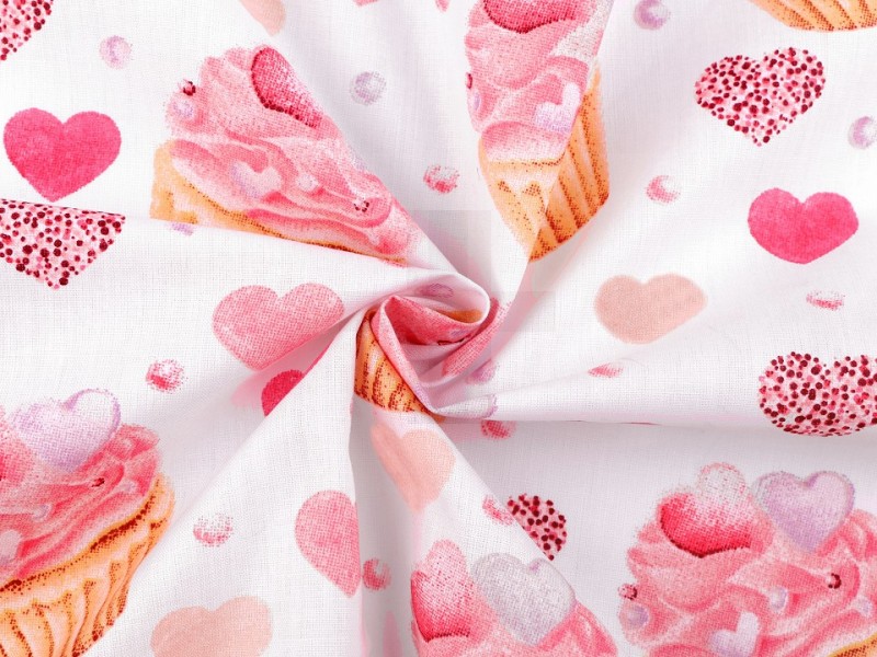       100 % Baumwollstoff - Cupcake Baumwollstoffe, Wollstoffe