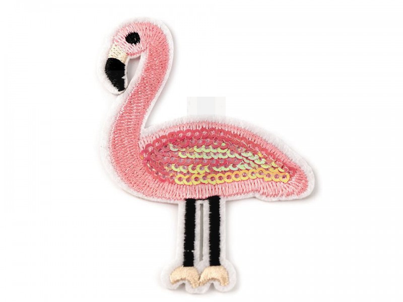 Aufbügler Flamingo mit Pailletten - 2 St./Packung Aufbügler, Aufnäher Flicken