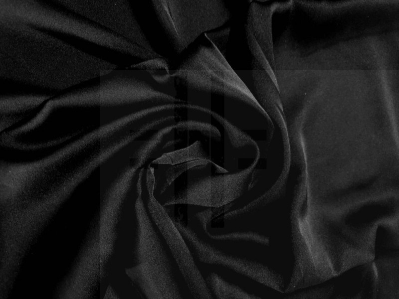 Armani Satin elastisch - Schwarz Satin, Chiffon, Organza