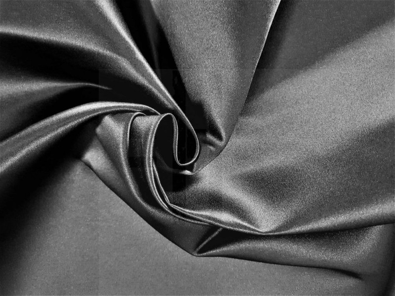 Brautsatin-Stoffe - Dunkelgrau Satin, Chiffon, Organza