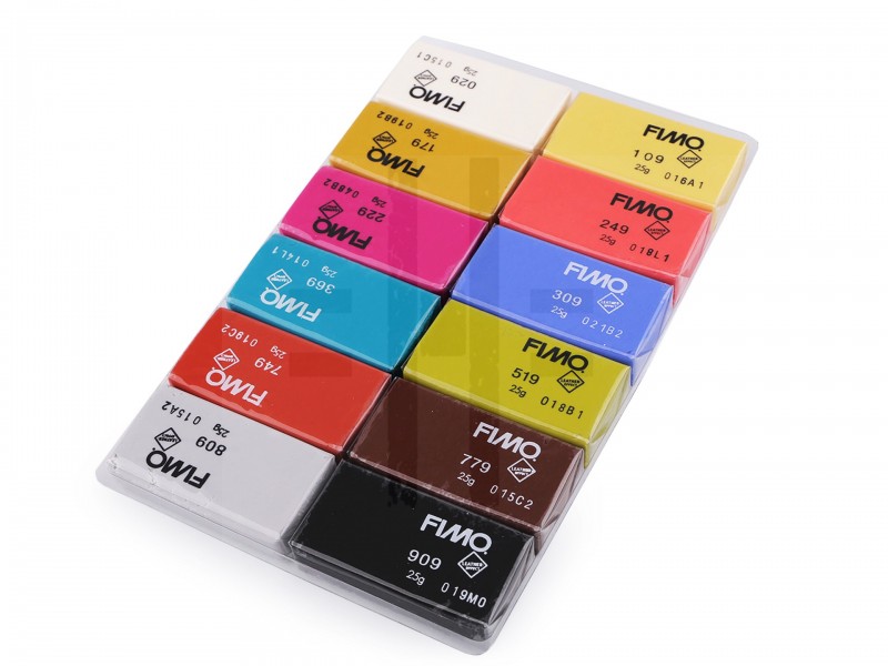 Fimo-Set 12 x 25 g Ledereffekt Kleber, Knetmasse,Gips