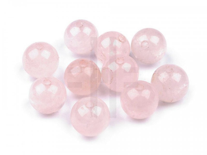 Mineralperlen Rosenquarz - 46 St./Packung Perlen,Einfädelmaterial