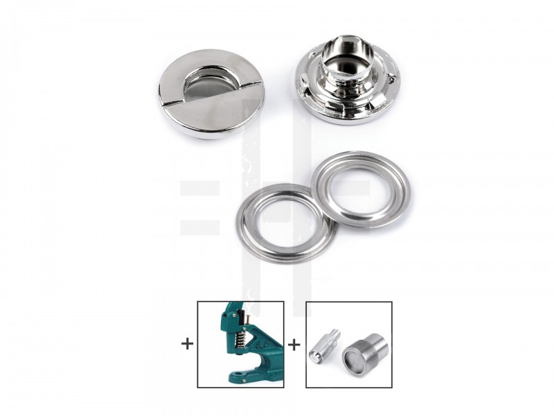 Designösen mit Scheibe Innen 7 mm - 10 Set/Packung Kurzwaren aus Metall