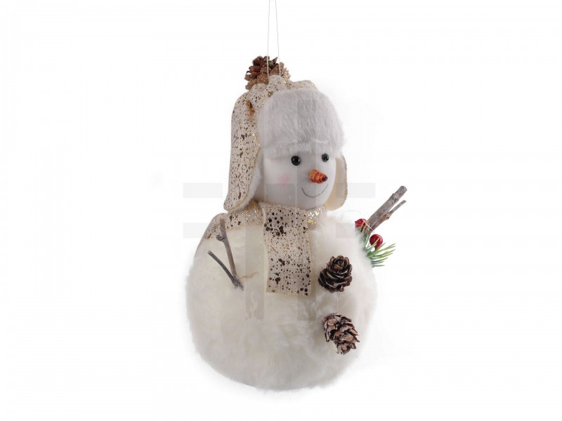    Dekoration Plüsch-Schneemann zum Aufhängen und Aufstellen - 20 cm