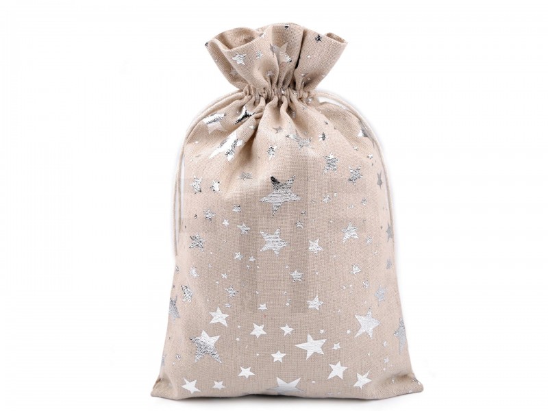   Geschenkbeutel metallische Sterne - 20x30 cm Geschenke einpacken