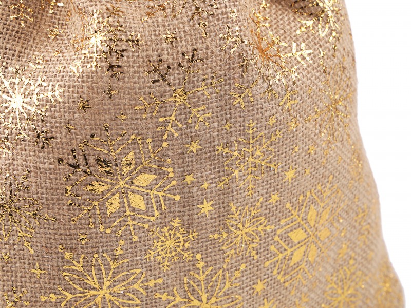            Geschenkbeutel metallische Schneeflocken - 26x34 cm Geschenke einpacken