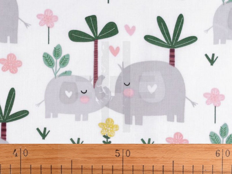                      Baumwollstoff/Leinwand Elefant