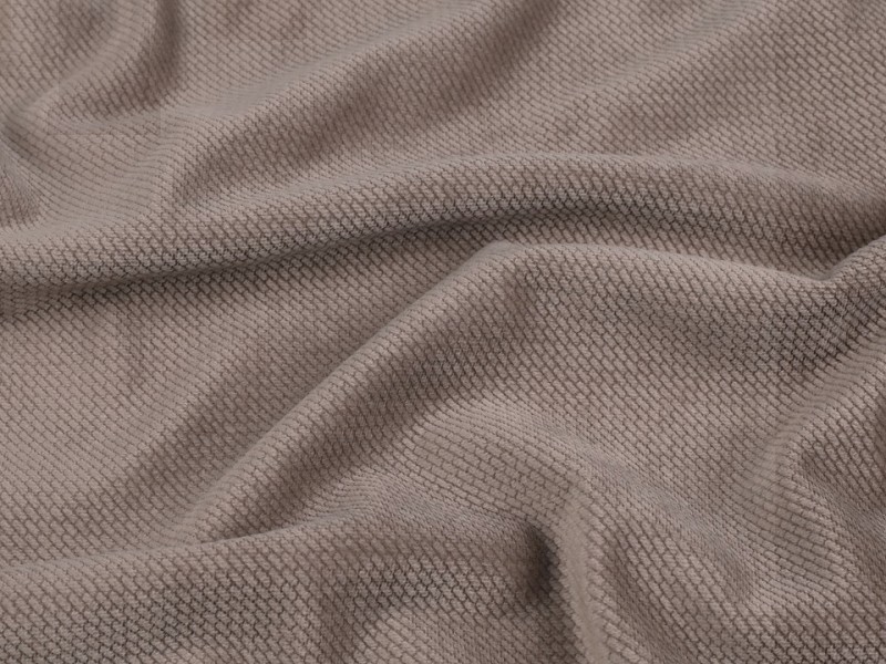 Velvet strukturiert einfarbig - Braun Samt, Fleece, Microplüsch