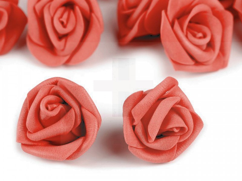 Dekoration Rose - Packung/10 St. Blumen, Federn