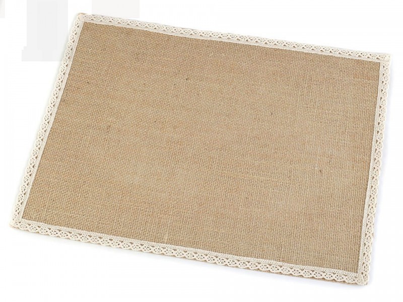 Jute Gedeck mit Spitze  Kissen,Decke