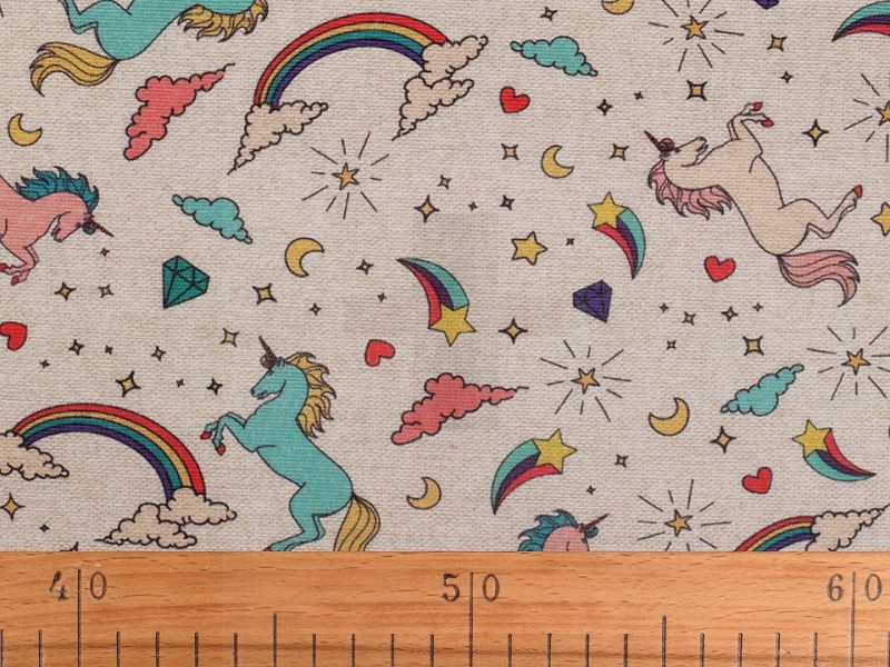 Decorative Fabric Loneta Unicorn Polyesterstoffe, Mischfaser