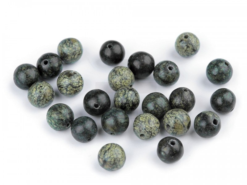   Mineral Perlen russischer Serpentinit grün - 15 St./Packung