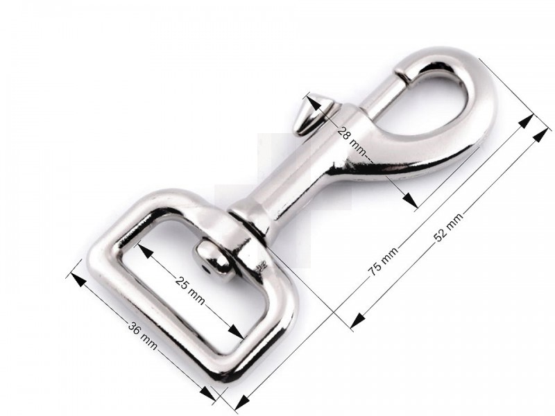 Metall Karabiner Fädelloch robust - 25 mm  Kurzwaren aus Metall