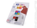 Fimo-Set 12 x 25 g Ledereffekt Kleber, Knetmasse,Gips