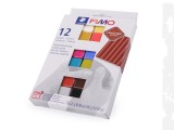 Fimo-Set 12 x 25 g Ledereffekt Kleber, Knetmasse,Gips