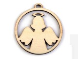 Cutout Holz Weihnachtskugel - 3 St. Christbaumschmuck