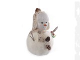    Dekoration Plüsch-Schneemann zum Aufhängen und Aufstellen - 20 cm