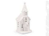             Leuchtende Porzellankirche - 23 cm