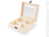 Holzbox mit Glasfenster - 13 x 15 cm Aufbewahrung, Reinigung