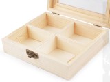 Holzbox mit Glasfenster - 13 x 15 cm Aufbewahrung, Reinigung
