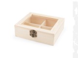 Holzbox mit Glasfenster - 13 x 15 cm Aufbewahrung, Reinigung