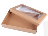 Papierbox natural mit Fenster - 4 St./Packung Geschenke einpacken