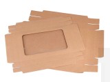 Papierbox natural mit Fenster - 4 St./Packung Geschenke einpacken