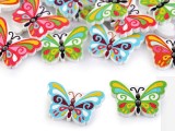 Holzknöpfe dekorativ Schmetterling - 50 St./Packung Knöpfe, Verschlüsse