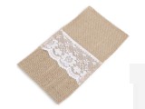 Bestecktasche aus Jute mit Spitze - 2 St. Aufbewahrung, Reinigung