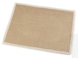 Jute Gedeck mit Spitze  Kissen,Decke