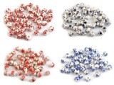 Porzellan Perlen rund Blumen - 10 St./Packung Perlen,Einfädelmaterial