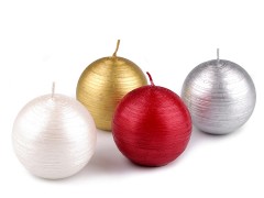 Weihnachtskerze Kugel Metallglanz kranze