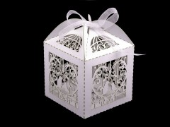 Laser Cut Hochzeit Geschenkbox mit Schleife - 10 St./Packung Boxen, Säckchen