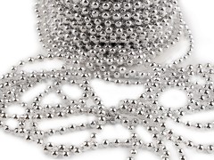 Perlenkette Deko 24 m - Silber christbaumschmuck
