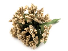 Blumen Staubblätter auf Draht metallisch - Golden 