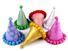 Partyhut mit Pompons - 2 St./Packung Geburtstag