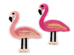 Aufbügler Flamingo mit Pailletten - 2 St./Packung 