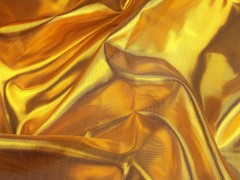 Dekostoff Lamé - Golden Satin, Chiffon, Organza