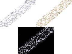 Dekoband Netzband mit Glitzer - 9 Meter Kränze