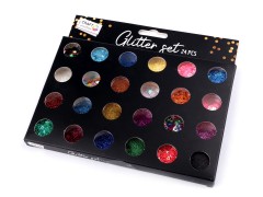 Sequins and Glitter Set - 24 St./Set Verzierung zum Aufkleben, Aufnähen