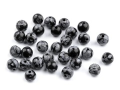    Mineralperlen Schneeflockenobsidian - 10 St./Packung 
