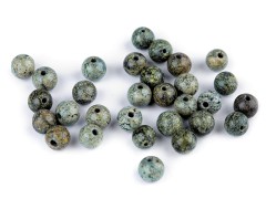  Mineralperlen russischer Serpentin grün - 10 St./Packung Perlen,Einfädelmaterial