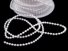            Perlenkette 3 mm schneeweiß - 3 Meter Perlen,Einfädelmaterial