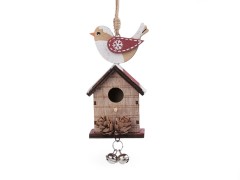             Dekoration Vogelhaus aus Holz zum Aufhängen christbaumschmuck