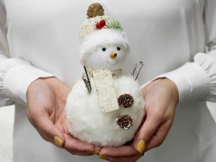    Dekoration Plüsch-Schneemann zum Aufhängen und Aufstellen - 20 cm Zierstück,Figur